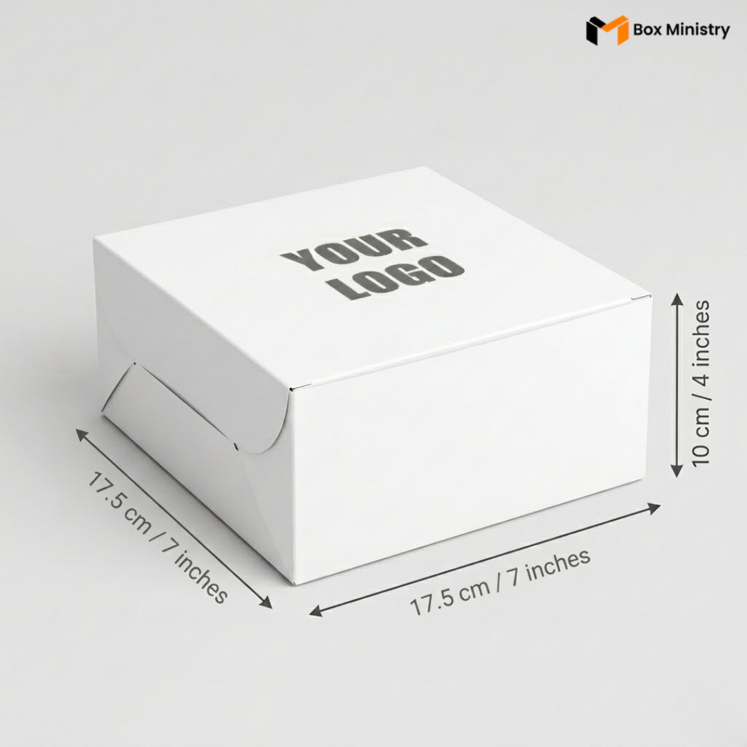 Plain White Cake or Pastry Box | ITC Quality Cake Box | Free Logo Print