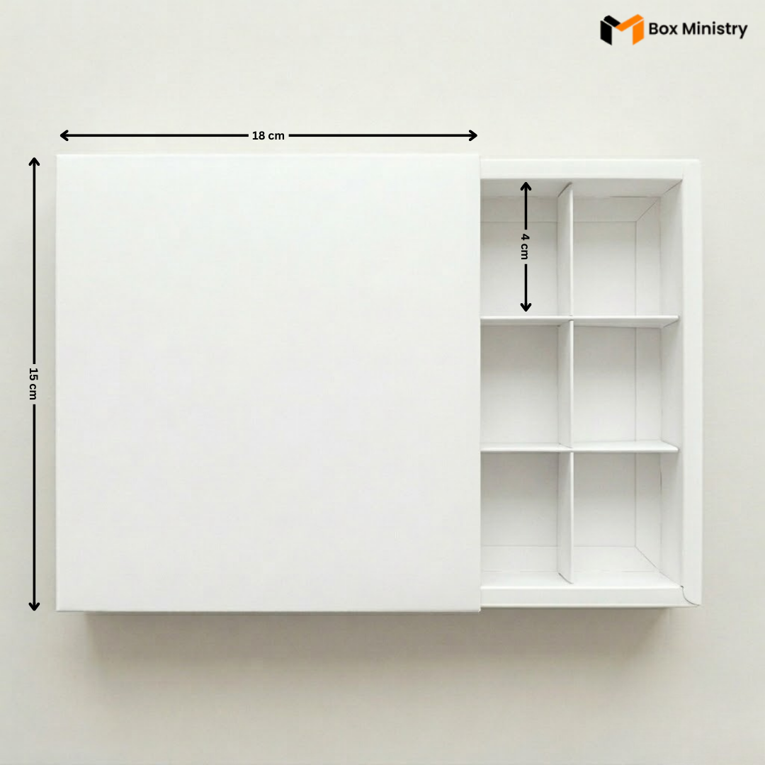 White Sliding Chocolate Bar Box | Free Logo Print