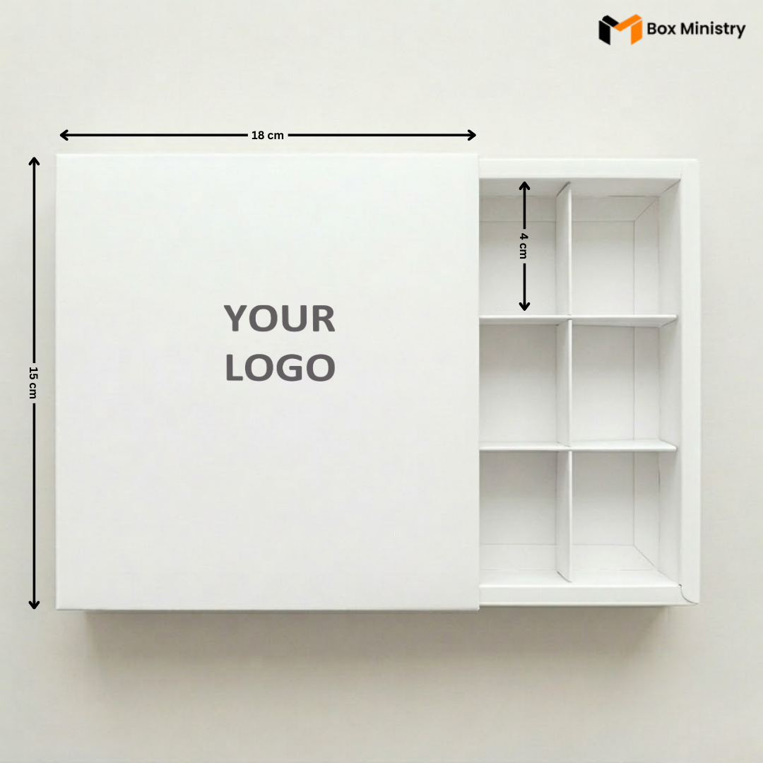 White Sliding Chocolate Bar Box | Free Logo Print