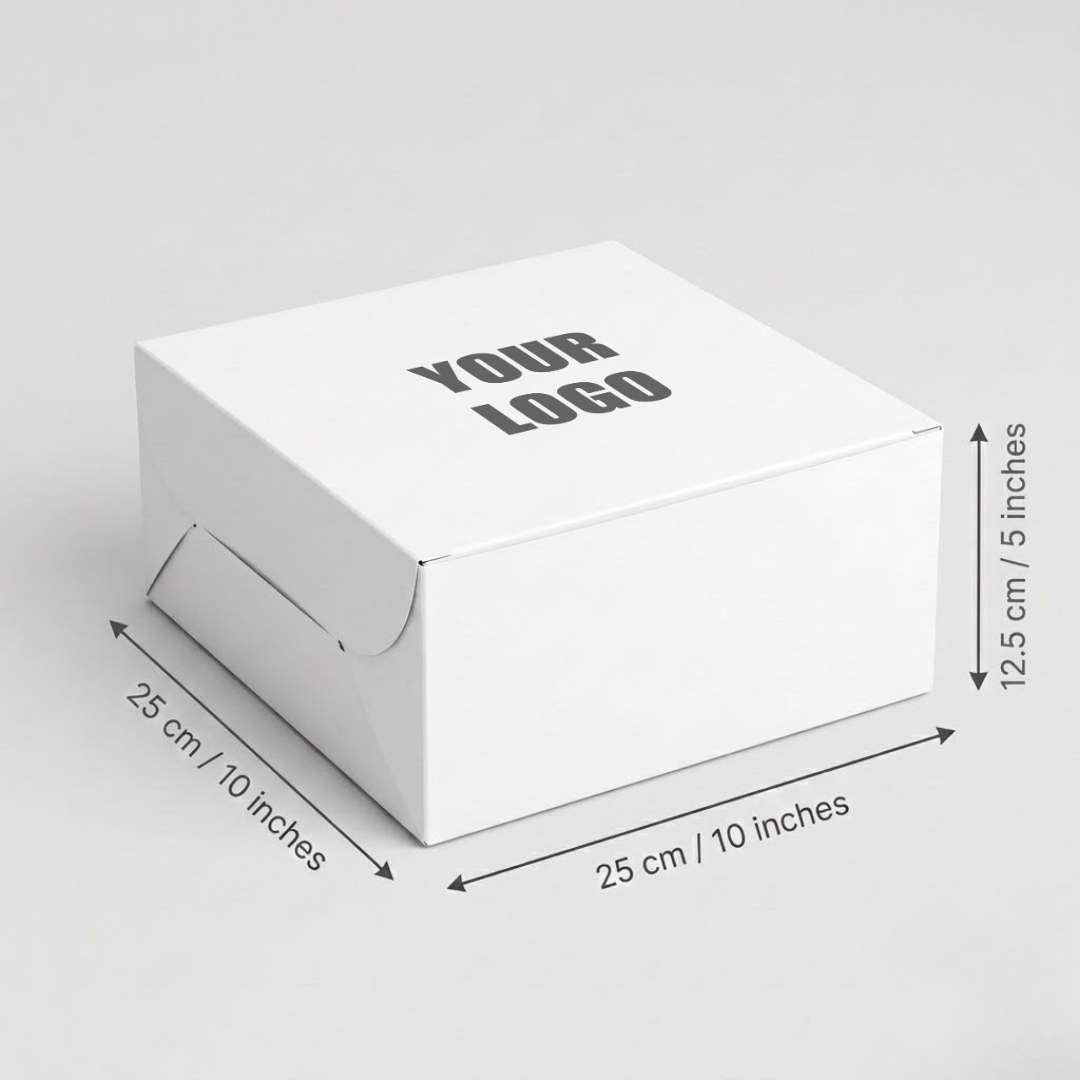 White box with 'Your Logo' text on a gray background
