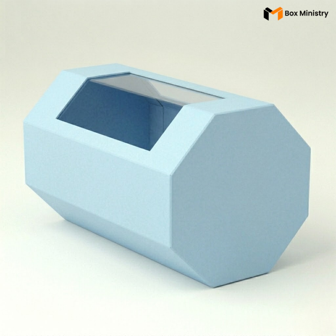 Blue Cookie Box with PVC Window | Free Logo Print