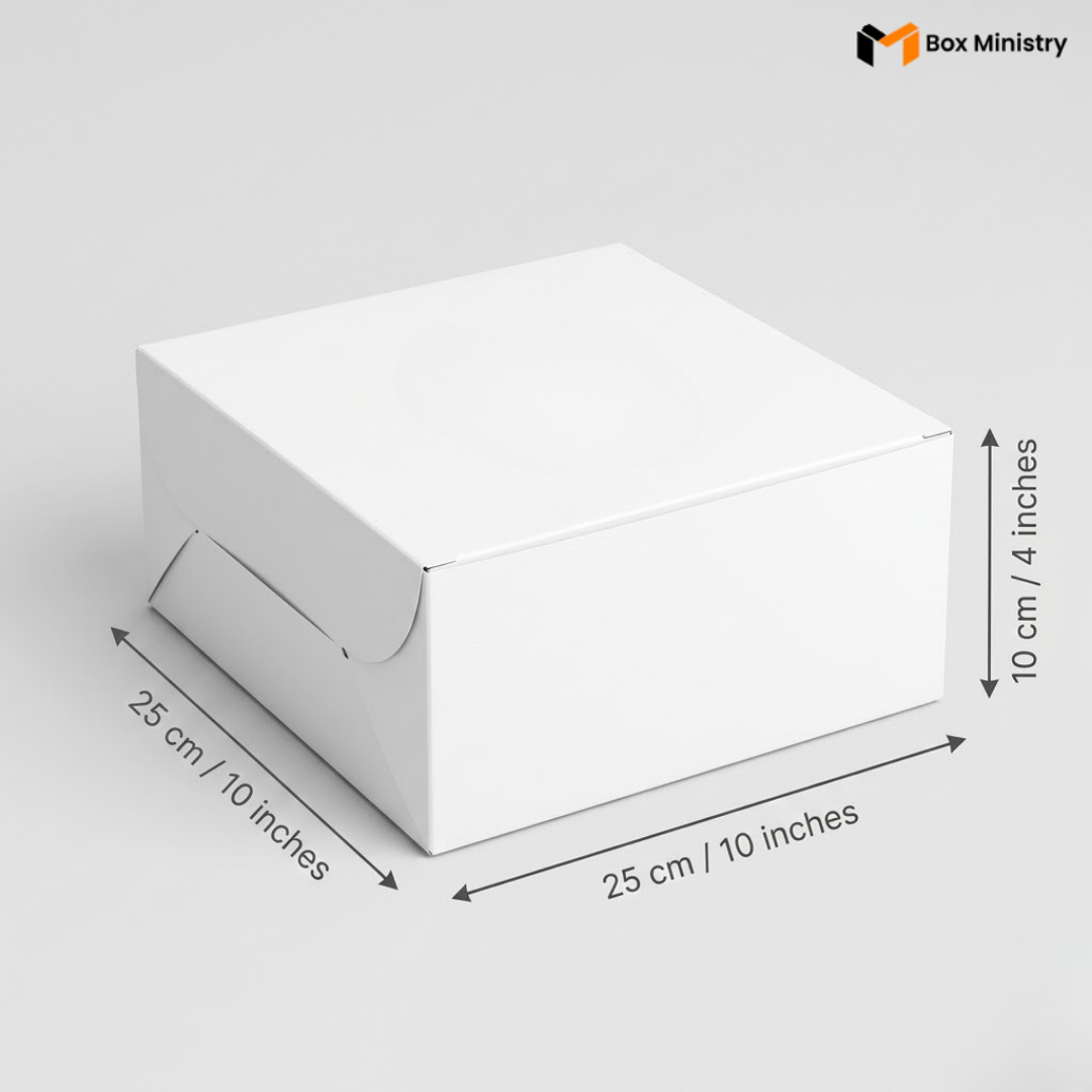 Plain White Cake or Pastry Box | ITC Quality Cake Box | Free Logo Print