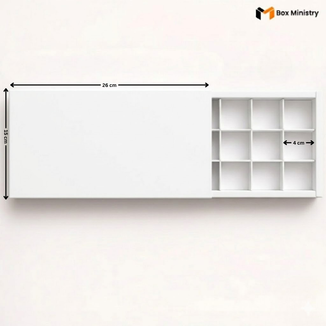 White Sliding Chocolate Bar Box | Free Logo Print