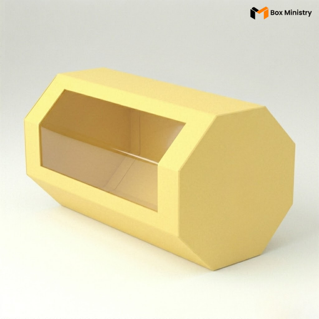 Yellow Cookie Box with PVC Window