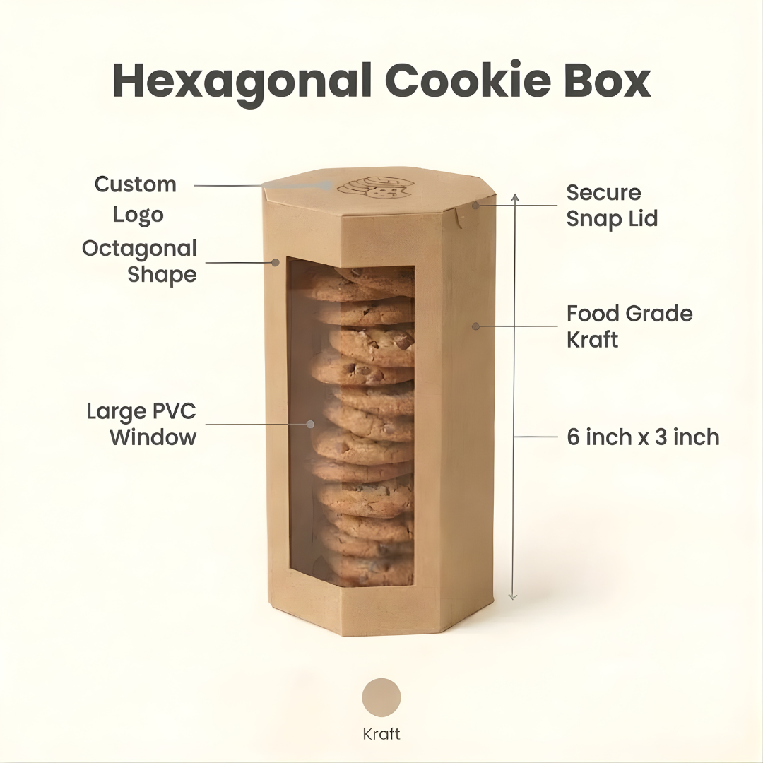 Kraft Cookie Box with PVC Window