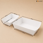Rectangle White Food Tray | Snack & Dessert Serving Tray | 2 Capacities Available | Pack of 250