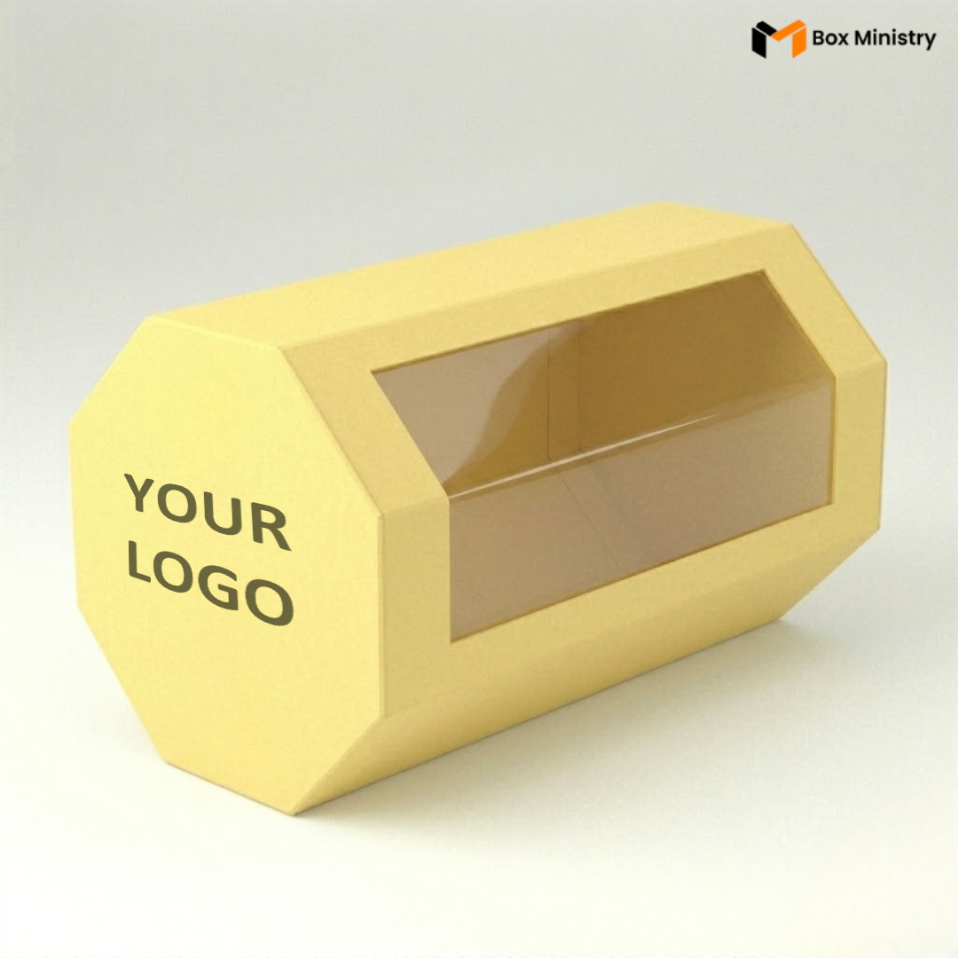 Yellow Cookie Box with PVC Window