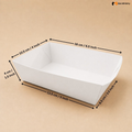 Rectangle White Food Tray | Snack & Dessert Serving Tray | 2 Capacities Available | Pack of 250