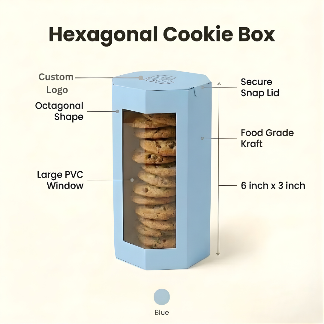 Blue Cookie Box with PVC Window