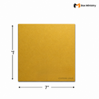 Yellow square with dimensions labeled and 'Box Ministry' logo.