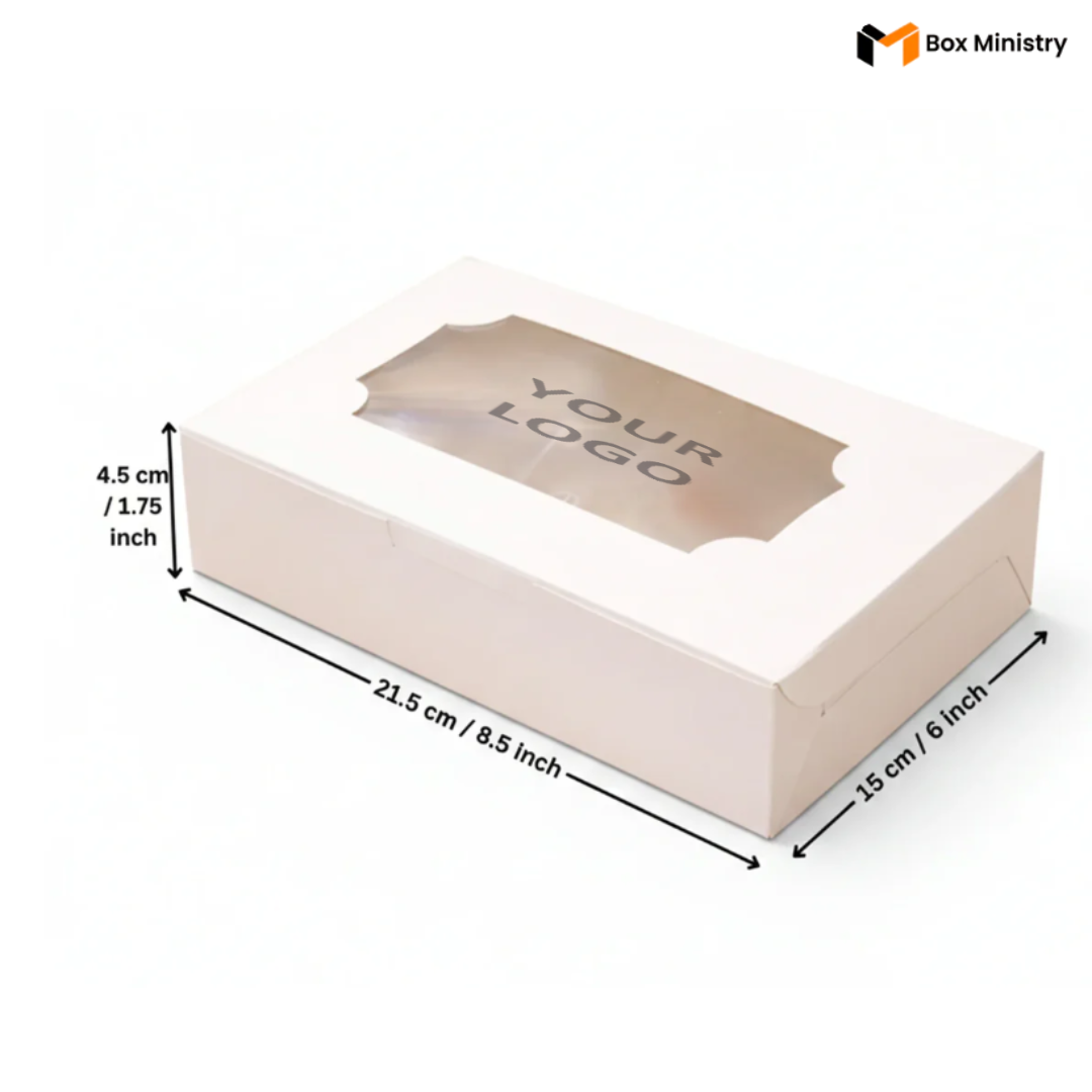 White Brownie Boxes | Food-Grade Packaging | Free Logo Print