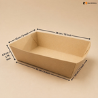 Rectangle Kraft Food Tray | Snack & Dessert Serving Tray | 750ml | Pack of 250