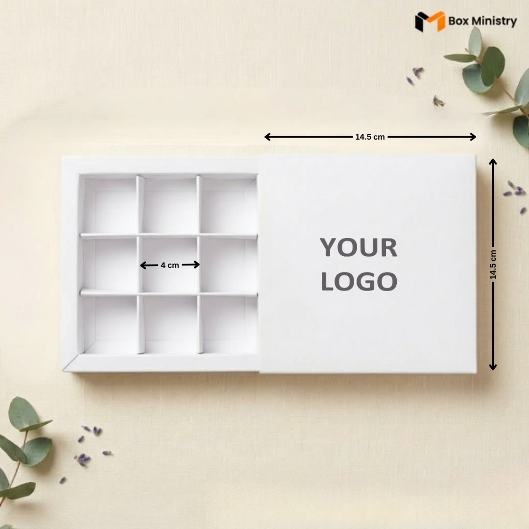 White Sliding Chocolate Bar Box | Free Logo Print