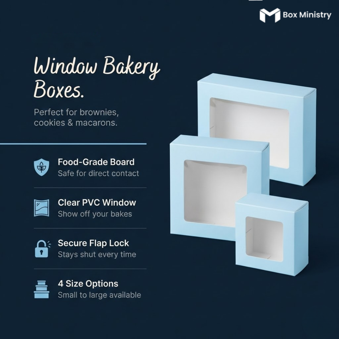 Blue Brownie Boxes | Food-Grade Packaging | Free Logo Print