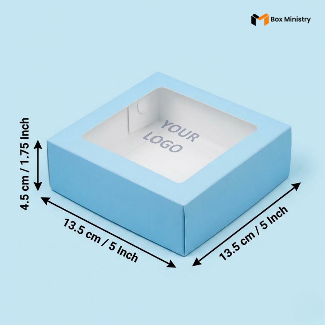 Blue Brownie Boxes | Food-Grade Packaging | Free Logo Print