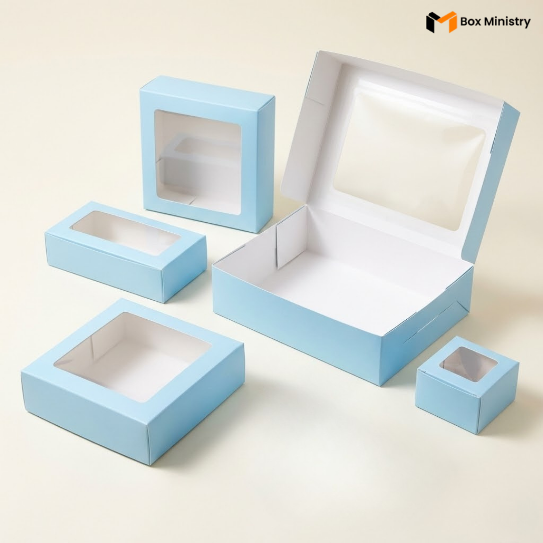 Blue Brownie Boxes | Food-Grade Packaging | Free Logo Print