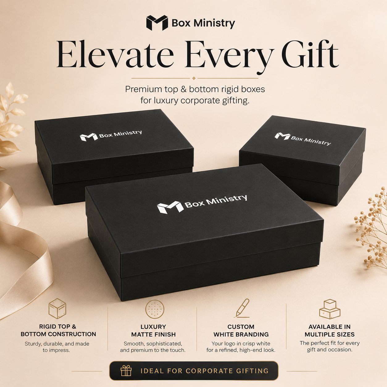 Corporate Gift Box | Black | Available in Multiple Sizes