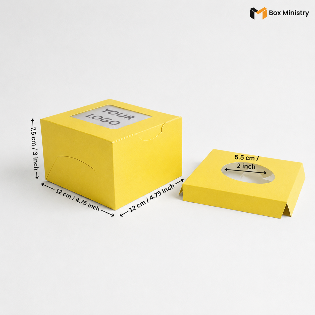 Yellow Color Cupcake Box | With Handle & Without Handle