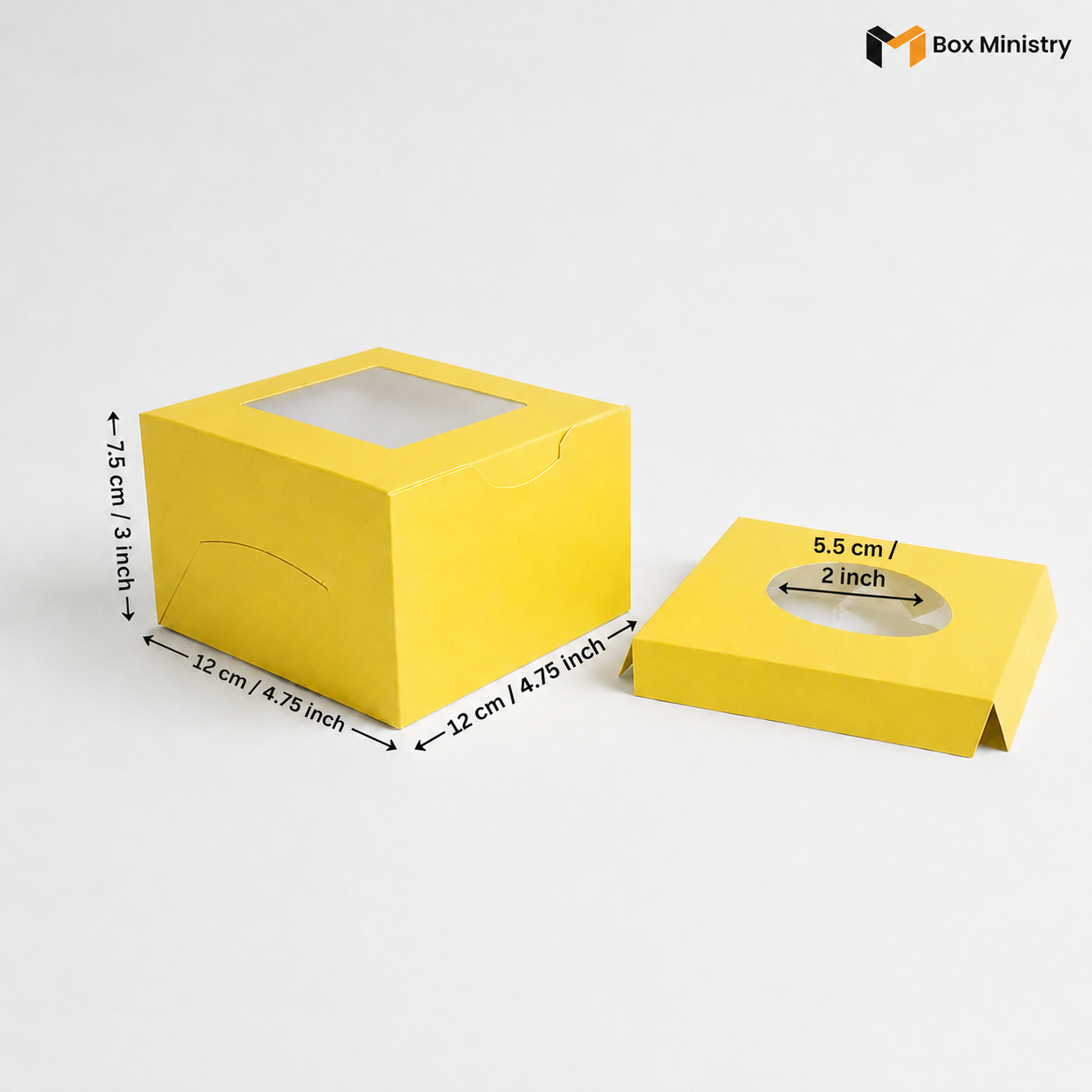 Yellow Color Cupcake Box | With Handle & Without Handle