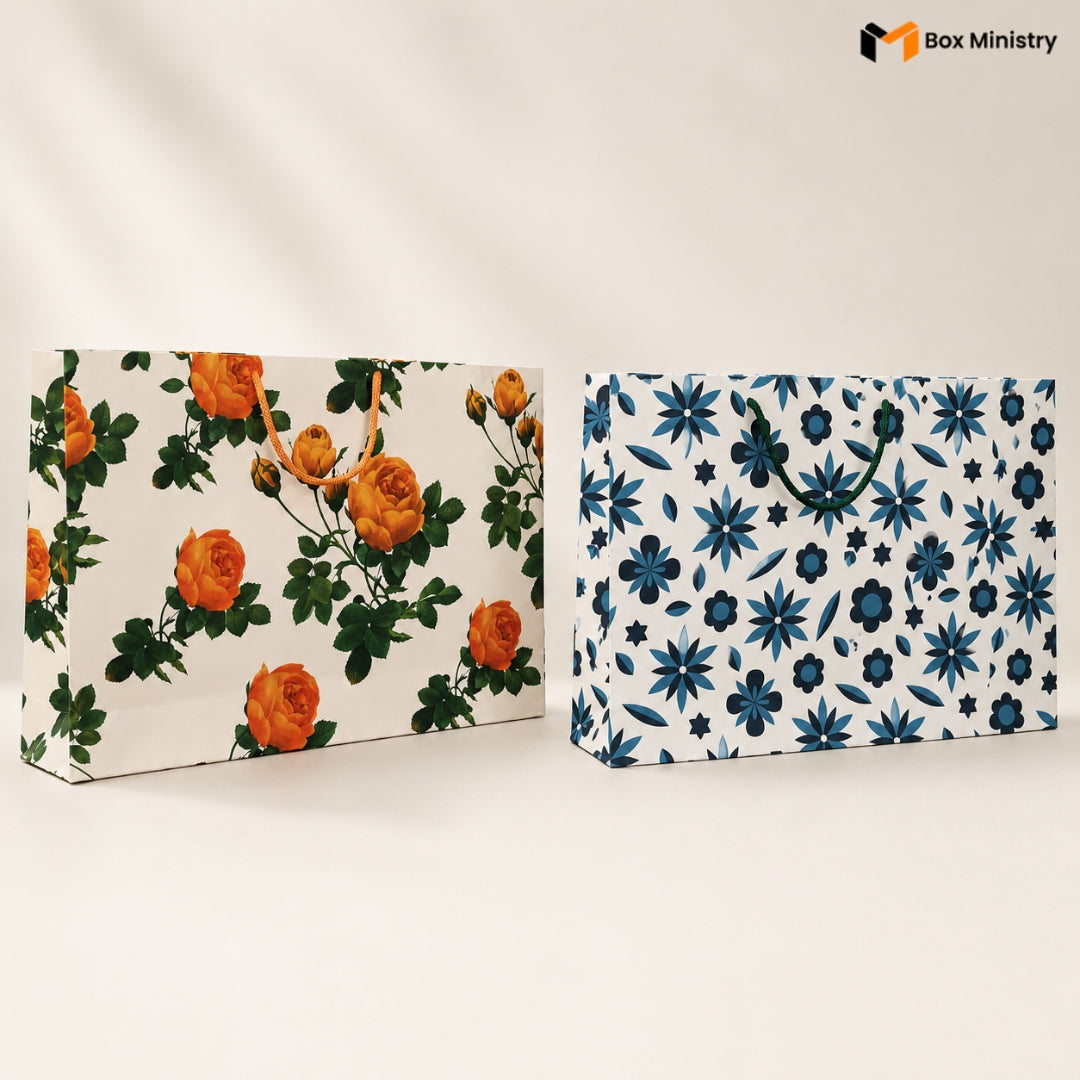 Two floral-patterned boxes on a white background with 'Box Ministry' branding.