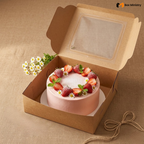 Square Window Kraft Color Cake Box | ITC Quality