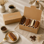 Kraft Waffle Box for Dessert Packaging | Food Safe Takeaway Box