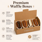 Kraft Waffle Box for Dessert Packaging | Food Safe Takeaway Box