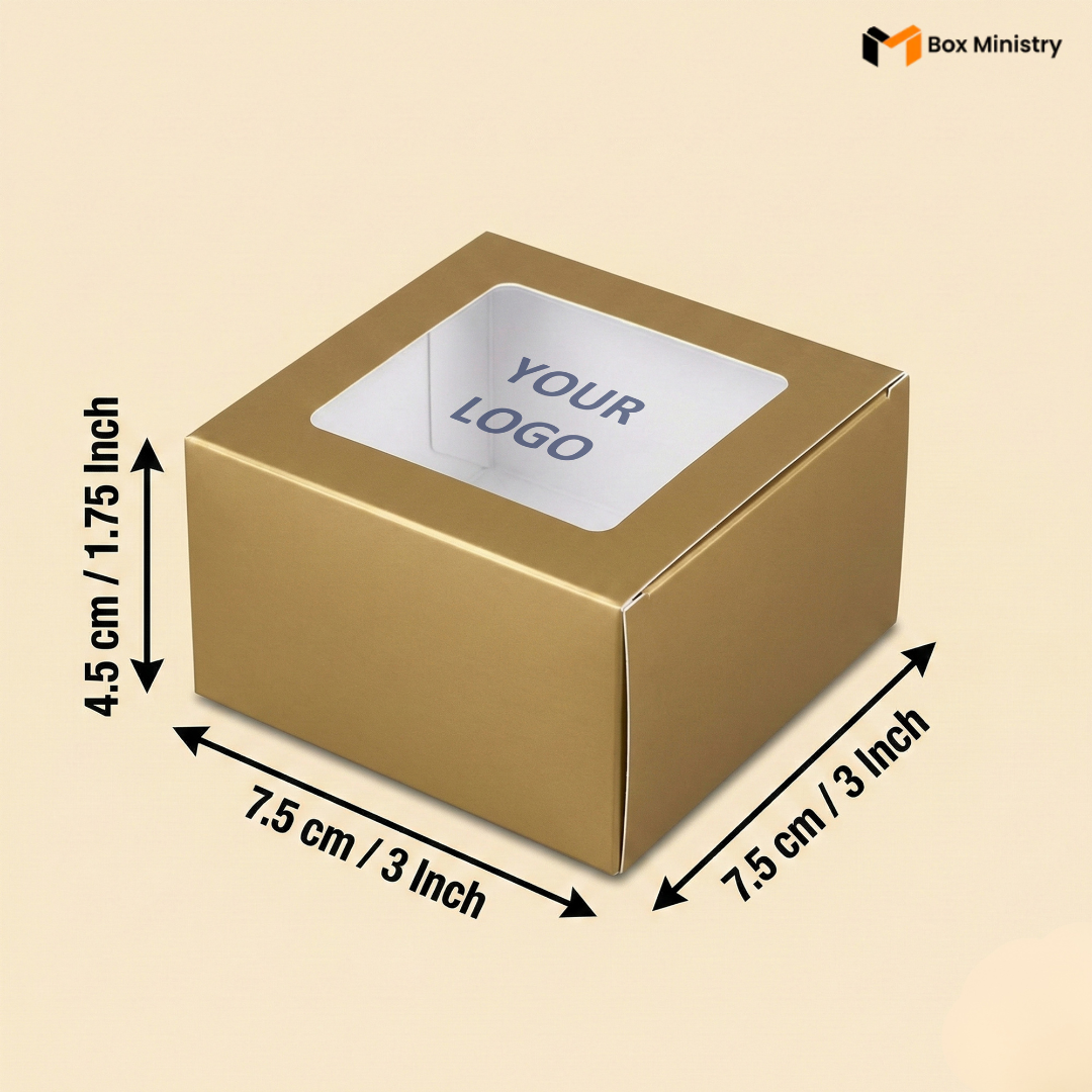 Matte Gold Brownie Boxes | Food-Grade Packaging | Free Logo Print