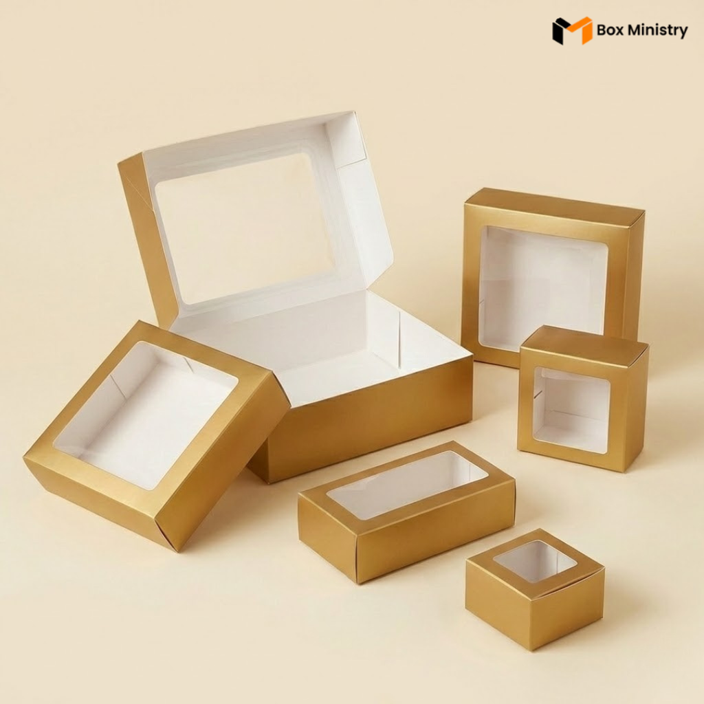 Matte Gold Brownie Boxes | Food-Grade Packaging
