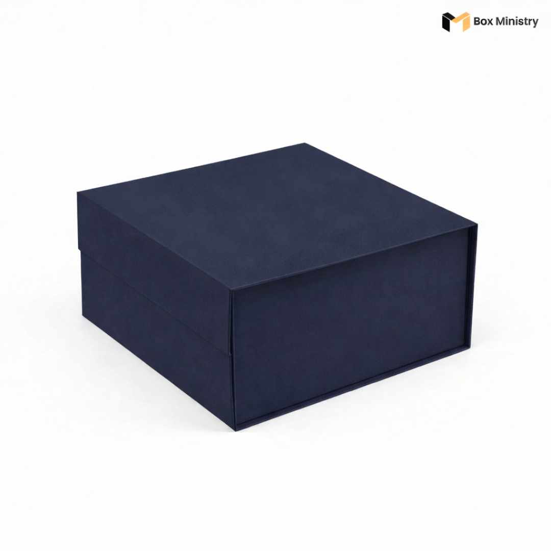 Navy Blue Magnetic Hamper Box | Collapsible & Reusable | Pack of 1