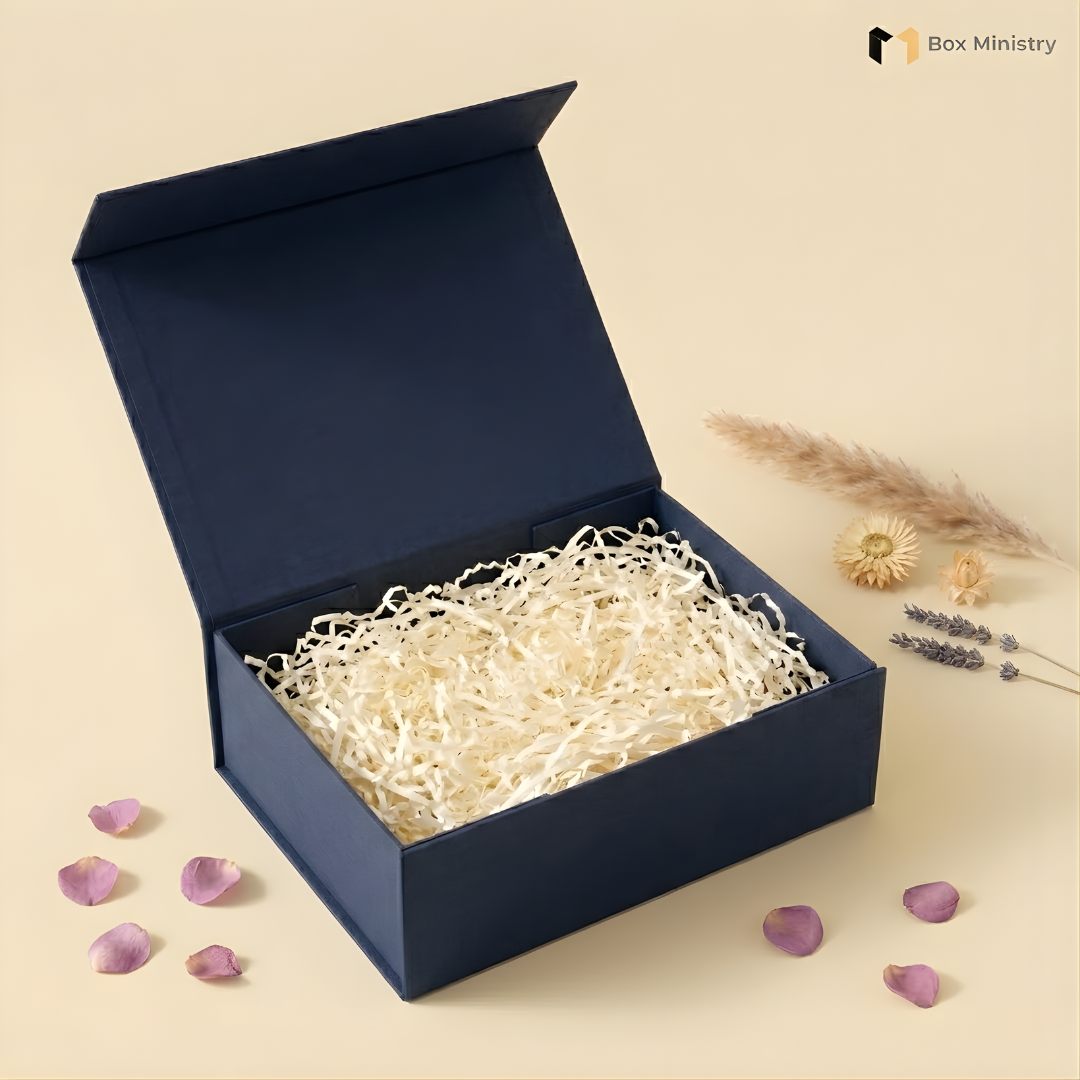 Navy Blue Magnetic Hamper Box | Collapsible & Reusable | Pack of 1