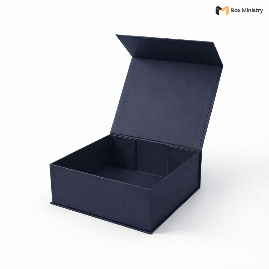 Navy Blue Magnetic Hamper Box | Collapsible & Reusable | Pack of 1