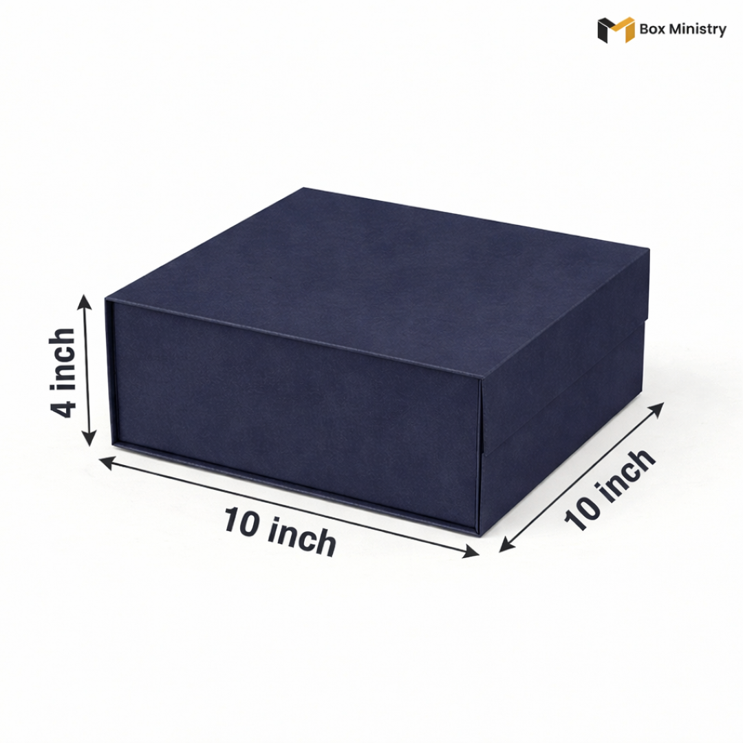 Navy Blue Magnetic Hamper Box | Collapsible & Reusable | Pack of 1