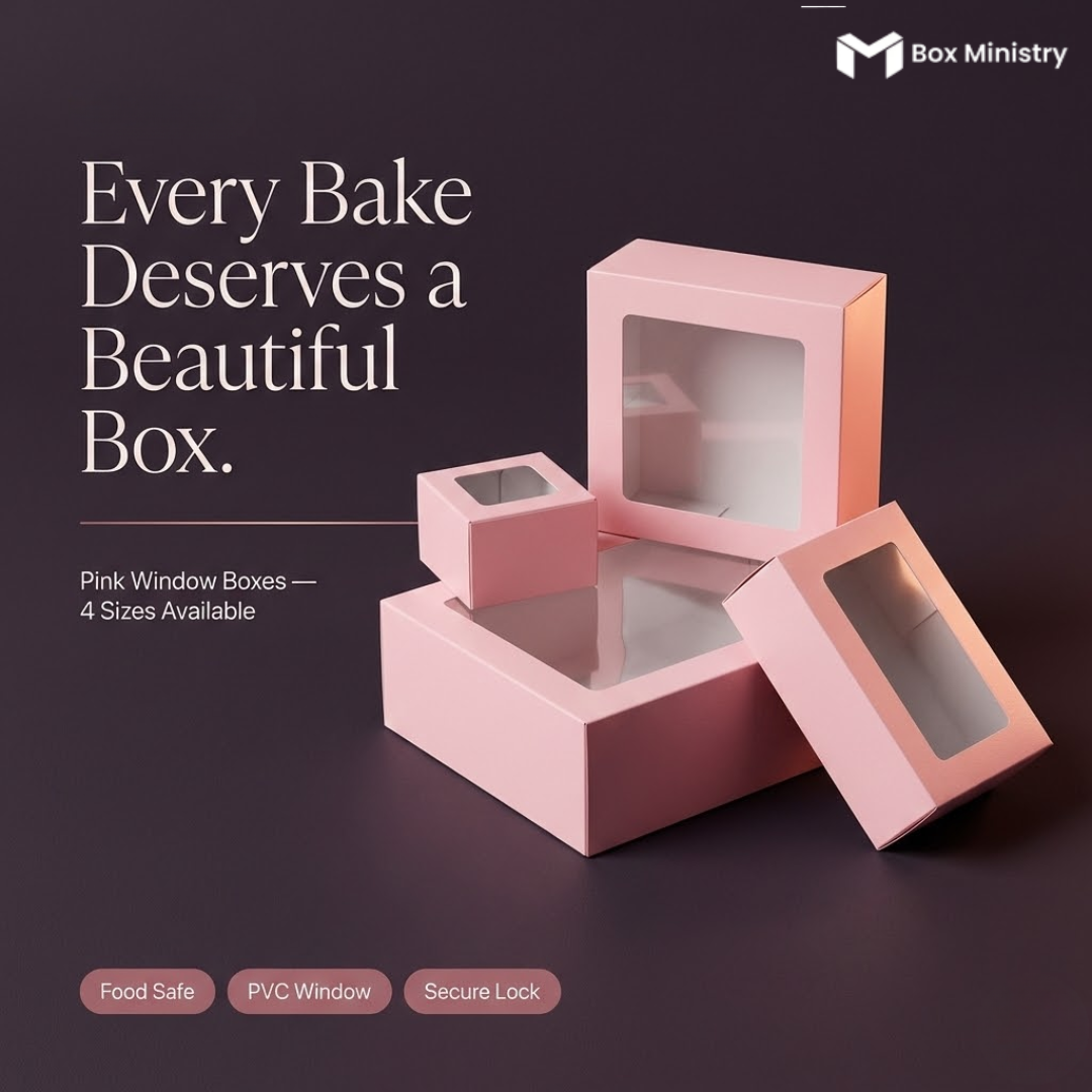 Pink Brownie Boxes | Food-Grade Packaging | Free Logo Print