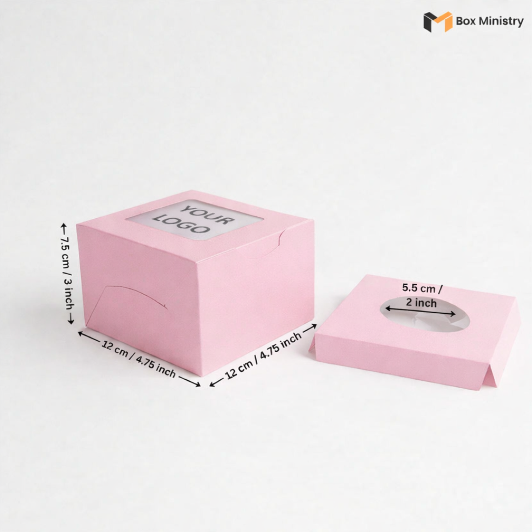 Pink Color Cupcake Box | With Handle & Without Handle