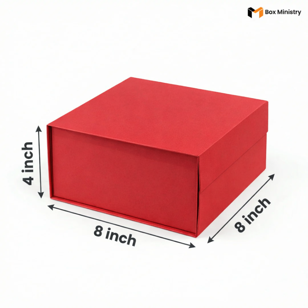 Red Magnetic Hamper Box | Collapsible & Reusable | Pack of 1