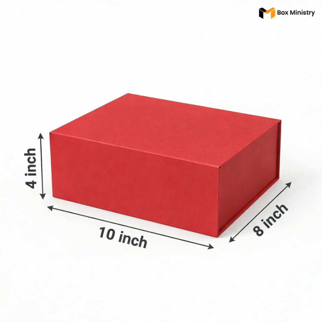 Red Magnetic Hamper Box | Collapsible & Reusable | Pack of 1