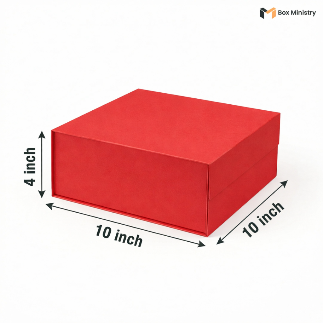 Red Magnetic Hamper Box | Collapsible & Reusable | Pack of 1