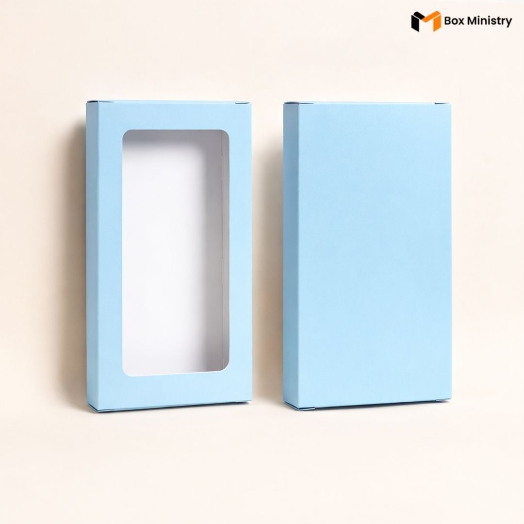 Blue Window Chocolate Bar Box  | Free Logo Print