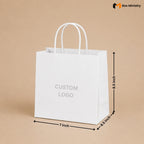 White Carry Paper Bag | Strong Handle Carry Bag for Cakes & Retail