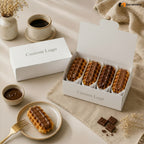 White Waffle Box for Dessert Packaging | Food Safe Takeaway Box