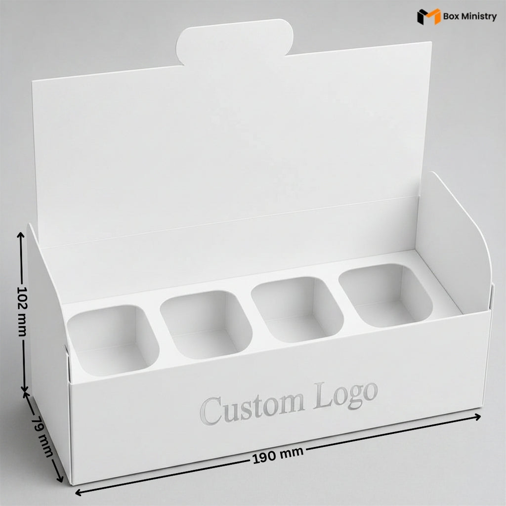 White Waffle Box for Dessert Packaging | Food Safe Takeaway Box