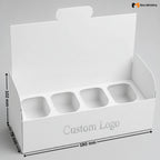 White Waffle Box for Dessert Packaging | Food Safe Takeaway Box