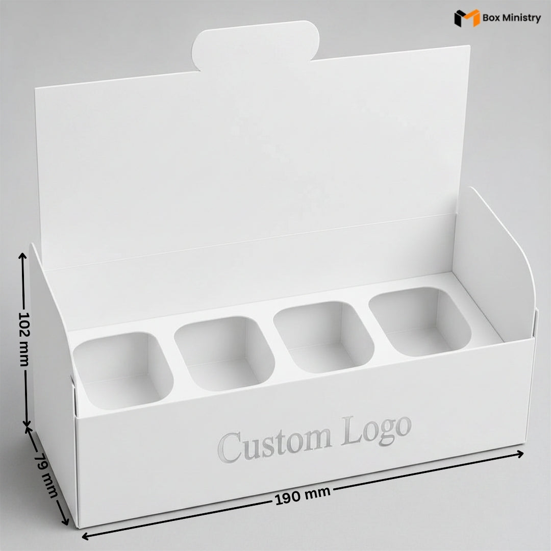 White Waffle Box for Dessert Packaging | Food Safe Takeaway Box