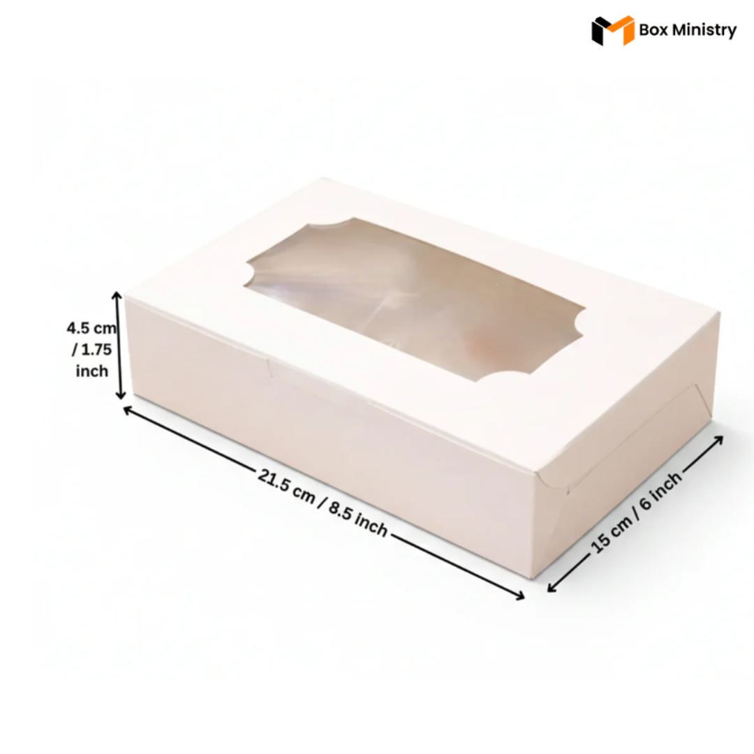 White Brownie Boxes | Food-Grade Packaging | Free Logo Print