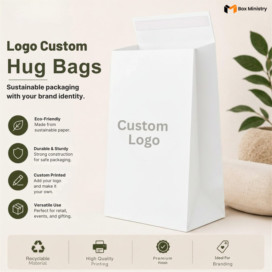 White HUG Bags | Premium Rigid Carry Bags for Bakery, Gifting & Retail