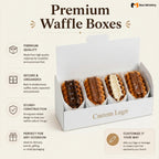 White Waffle Box for Dessert Packaging | Food Safe Takeaway Box
