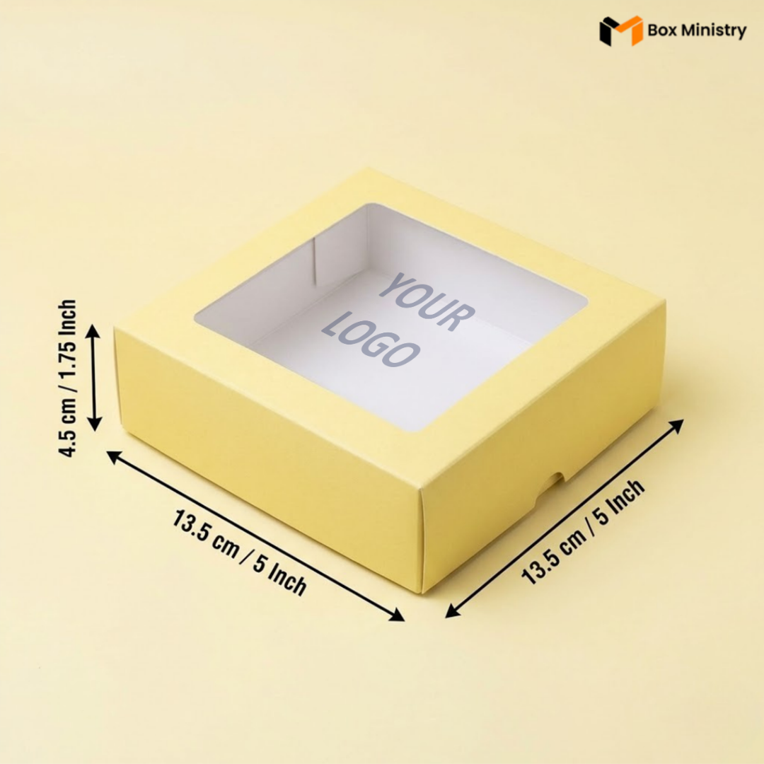 Yellow Brownie Boxes | Food-Grade Packaging | Free Logo Print