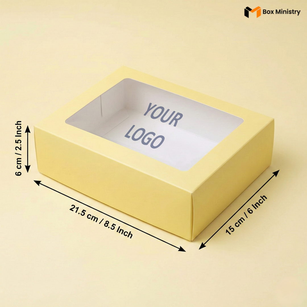 Yellow Brownie Boxes | Food-Grade Packaging | Free Logo Print