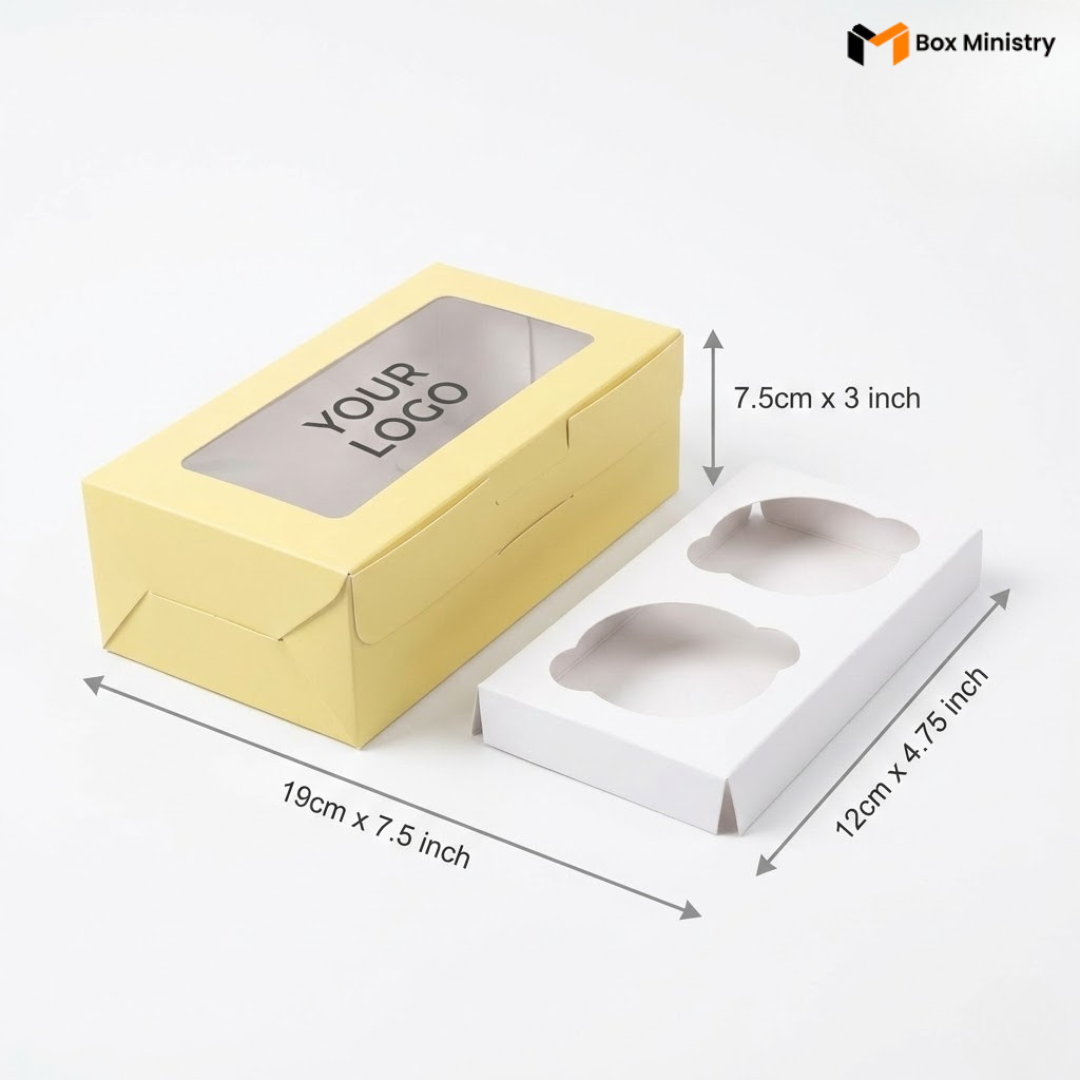 Yellow Color Cupcake Box | With Handle & Without Handle